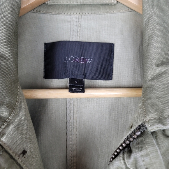 J Crew Jacket Military Green Quilt Sleeves size small - Picture 5 of 13